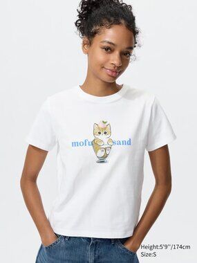 NWT Uniqlo Women Mofusand Cat sweets Meow T-Shirt Size Small